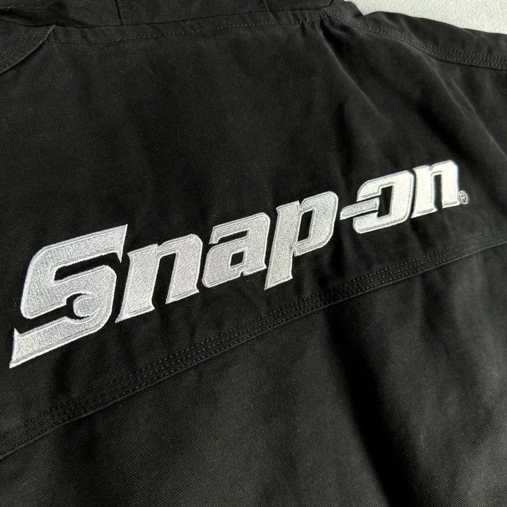 Snap On Tools Jacket XL Black‎ Utility RA Canvas Workwear Red Quilt Lined Heavy